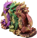 Ebros Metallic Three Wise Baby Dragon Set See Hear Speak No Evil Statue 3.5"H