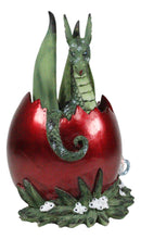 Ebros Amy Brown Holiday Green Mischief Dragon Hiding in Red Egg Ornament Figurine