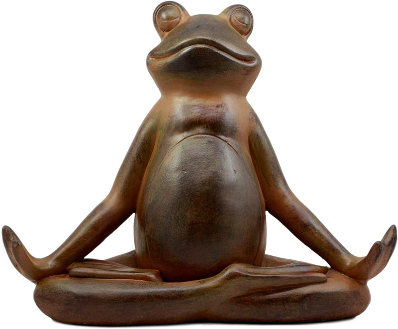 Ebros Rustic Yoga Frog Garden Statue Meditating Buddha Frog