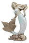 Ebros Large Art Nouveau Siren Mermaid Waking Up by Shells and Corals Figurine 9.5" Tall Fantasy Sea Life Water Bay Coastal or Nautical Decor Statue