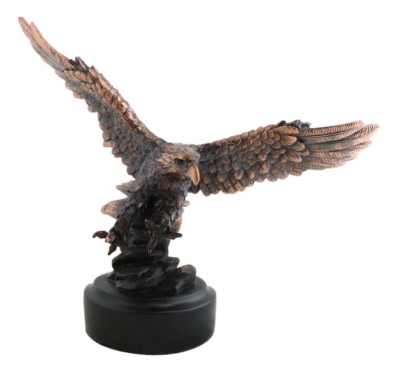 Wings of Glory Heraldic Bald Eagle Swooping Fiercely At Prey Figurine With Base