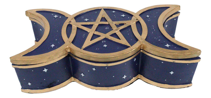 Ebros Sacred Triple Moon Goddess Mother Maiden Crone Jewelry Box 6.25"W