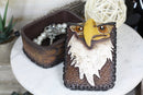 American Bald Eagle Head And Feathers Prints Decorative Jewelry Box Figurine