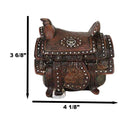 Rustic Western Cowboy Horse Saddle Lone Star Silver Studs Decorative Trinket Box