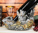 Ebros Steampunk Great Horned Owl Wine Bottle Holder with Painted Gearwork