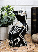 Day of the Dead Skeleton Cat Statue Set of 2 Sugar Skull Cats Halloween Figurine