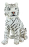 Apex Predator Realistic White Siberian Tiger On Guard Resin Statue 16.5"H