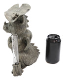 Raindrops Keep Falling On My Head Dragon With Lilypad Umbrella Rain Gauge Statue