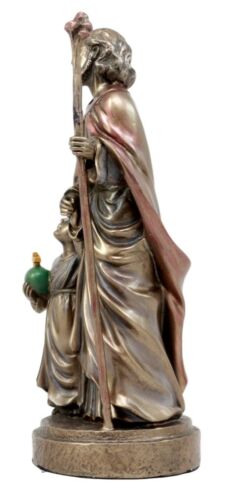 Catholic Saint Joseph Holding A Flowering Staff And Child Jesus Figurine 7.25"H