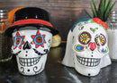 Bridal Wedding Couple Sugar Skulls Day Of The Dead Salt And Pepper Shakers Set