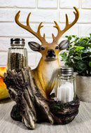 Ebros Rustic Woodlands Wild Deer Big Buck Bust Salt & Pepper Shakers Holder