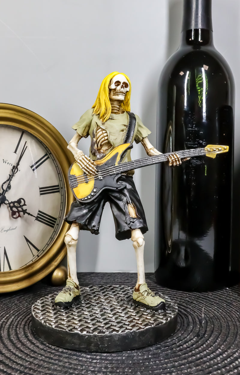 Day Of The Dead Skeleton Bass Player Figurine Rock Band From Hell Underworld