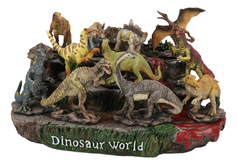 aydinids 6 pcs mini volcano model with 12 pcs mini dinosaur figures plastic  dinosaurs figurines artificial volcano set for dinosaur ca