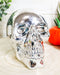 Chrome Silver Electroplated Jointed Human Skull Small Ossuary Macabre Figurine