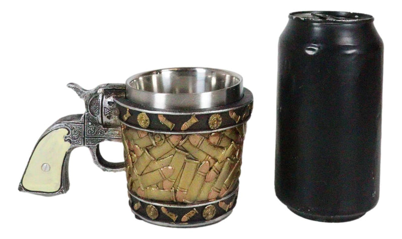 Rustic Western Sheriff Cowboy Revolver Gun Pistol Bullet Shells Coffee Mug 8oz