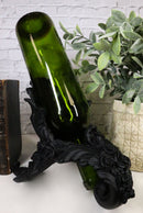 Classical Victorian Antique Black Roses Wine Bottle Holder Caddy Figurine