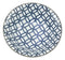 Ebros Made in Japan Blue Geometric Circles Ceramic Bowls Set of 4 Rice Meal Soup Dine