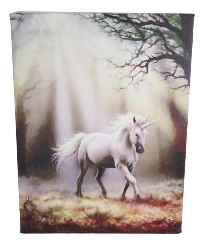 Ebros Anne Stokes Small Glimpse Sacred Unicorn Wood Framed Picture Canvas Wall Decor