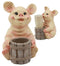 Ebros Country Farm Barn Piglet Pig By A Barrel Toothpick Holder With Toothpicks