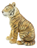 Apex Predator Realistic Orange Bengal Tiger Sitting On Guard Resin Statue 16.5"H