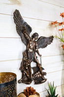 Ebros Archangel Saint Michael Slaying Chained Lucifer Satan 15"H Wall Plaque