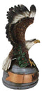 Patriotic Open Wings Bald Eagle On USA Star Spangled Banner Millitary Figurine