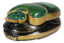 Egyptian Scarab Oracle Amulet 4" Long Symbol of Rebirth Green Scarab Figurine