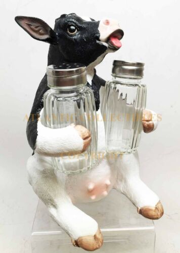 Bovine Brew And Moo Spice Wine Bottle And Salt Pepper Holder Set Decorative