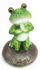 Frog Leap Of Faith Starts With Prayer On Both Knees Figurine Inspirational Decor