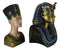 Large Egyptian Pharaoh King Tut And Queen Nefertiti Bust Statue Set Of 2 Decor