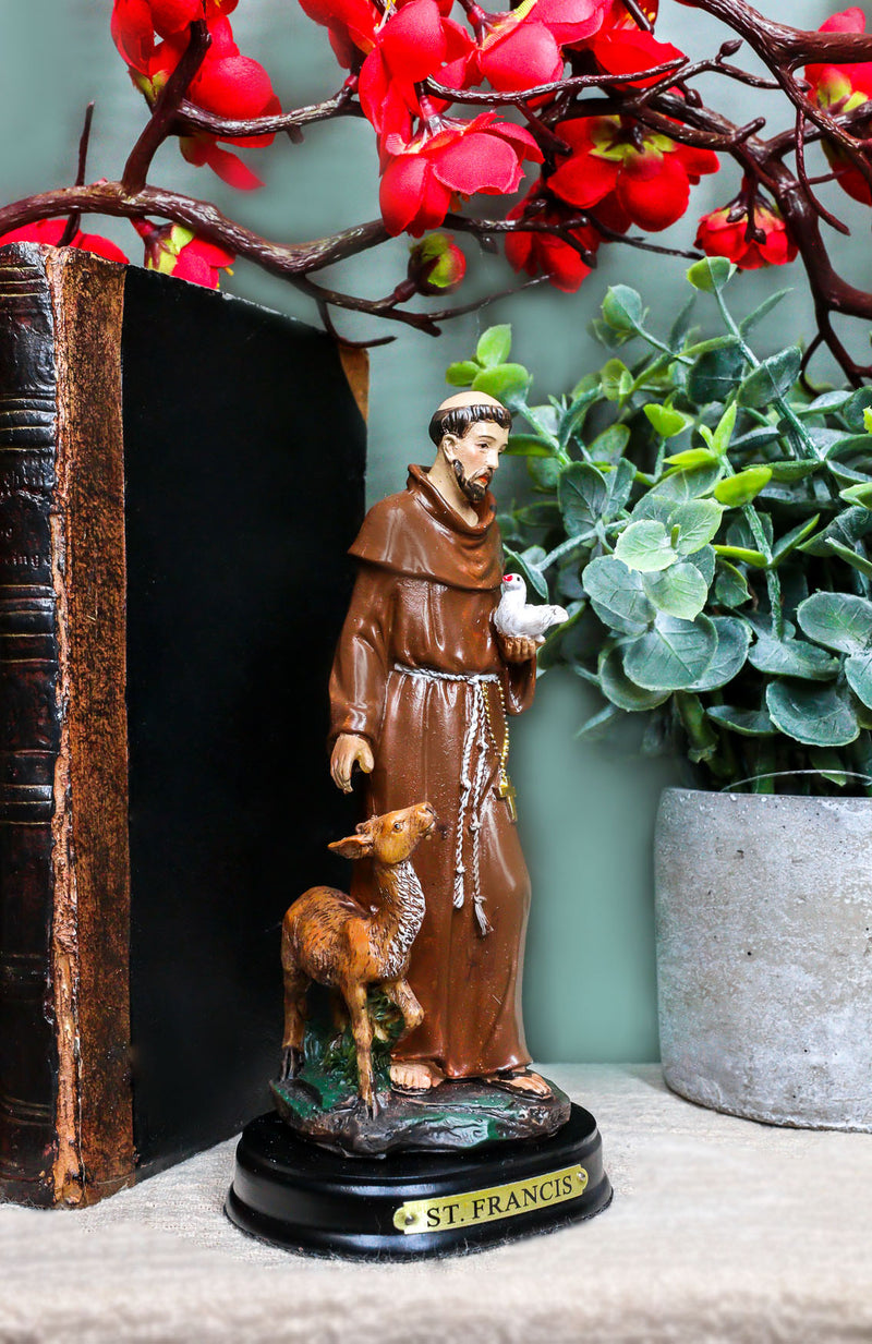 Ebros Gift Holy Catholic Saint Francis Monk Figurine Shrine Decorative