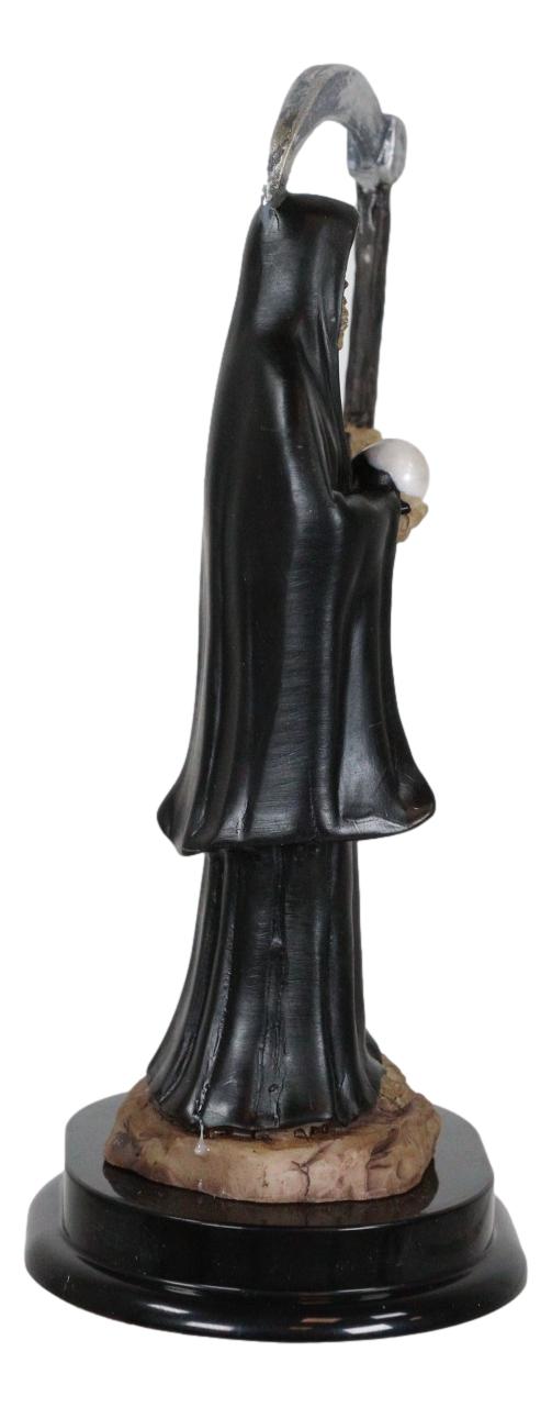 Ebros Black Santa Muerte With Scythe Statue 5.5" Tall Bone Mother Dark Angel Of Protection Decorative Figurine