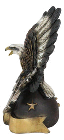 American Patriotic Bald Eagle Clutching Rifles With Second Amendment Figurine