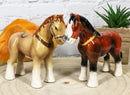 Ebros Clydesdale Horse Salt & Pepper Shakers Scotland Sabino Draught Horse Ceramic 4"L