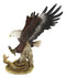 Large American Bald Eagle Swooping On Python Snake Decorative Patriotic Statue