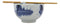 Ebros Japanese Blue Splash Paint Abstract Design Porcelain Bowls With Chopsticks Set 2