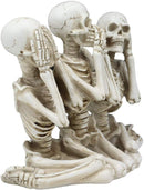 Ebros Gift Hear See Speak no Evil Skeleton Resin Figurine