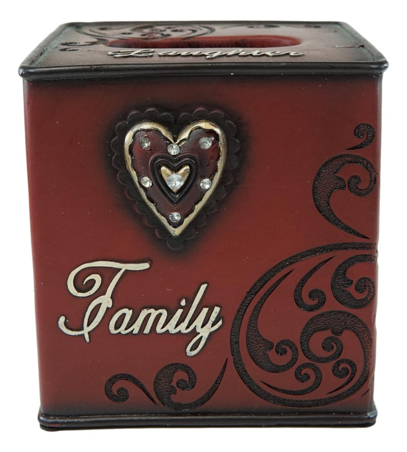 Rustic Western Family Love Bless This Home Scroll And Heart Tissue Box Cover