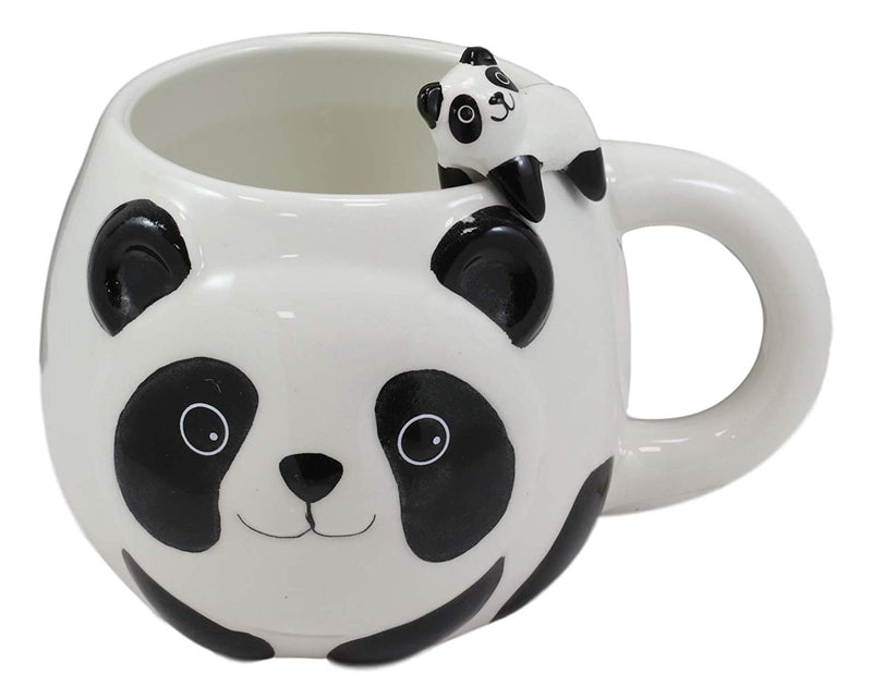 Buy (Black Eye Panda Mug) Ceramic Panda Printed Coffee Mug with Lid and  Spoon -(300 ml) Online In India. – Skyborn