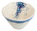 Nautical Blue And White Jellyfish Cereal Small Rice Soup Ceramic Bowls Pack Of 2