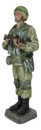 Military Battlefield Marine Army Soldier Standing On Guard With Rifle Figurine