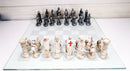 Ebros Crusader Christian Kingdom VS Ottoman Empire Chess Pieces With Glass Board Set