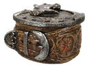 Rustic Western Horseshoe With Horse Scrollwork Concho Buckle Jewelry Trinket Box