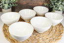 Ebros Contemporary White Double Walled Porcelain Rice Bowls 8oz 4.5"Dia Ideal Bowl