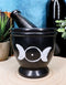 Wicca Witchcraft Triple Goddess Moon Carved Soap Stone Mortar and Pestle Set