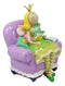 Bookworm Crown Princess Fairy Sitting On Purple Sofa Money Coin Bank Figurine