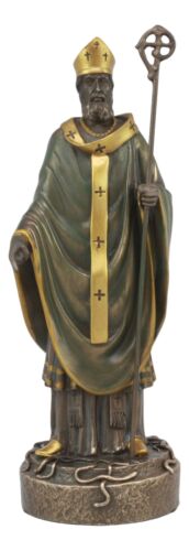 Catholic Irish Saint Patrick Holding Staff Statue 7.5"Tall Apostle of Ireland