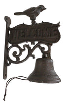 Cast Iron Rustic Western Country Bird Welcome Sign Door Wall Dinner Yard Bell