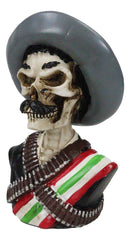 Day of The Dead Skeleton Emiliano Zapata Salazar Patriotic Bust Figurine Skull