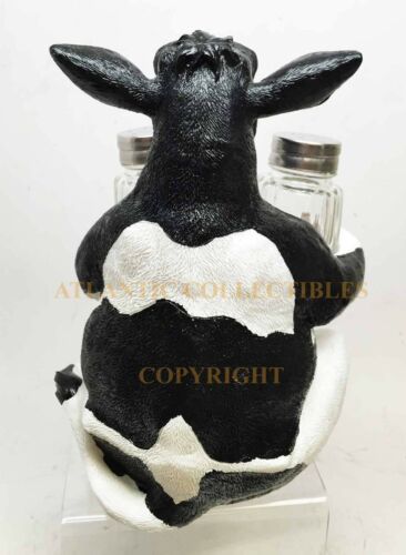 Bovine Brew And Moo Spice Wine Bottle And Salt Pepper Holder Set Decorative